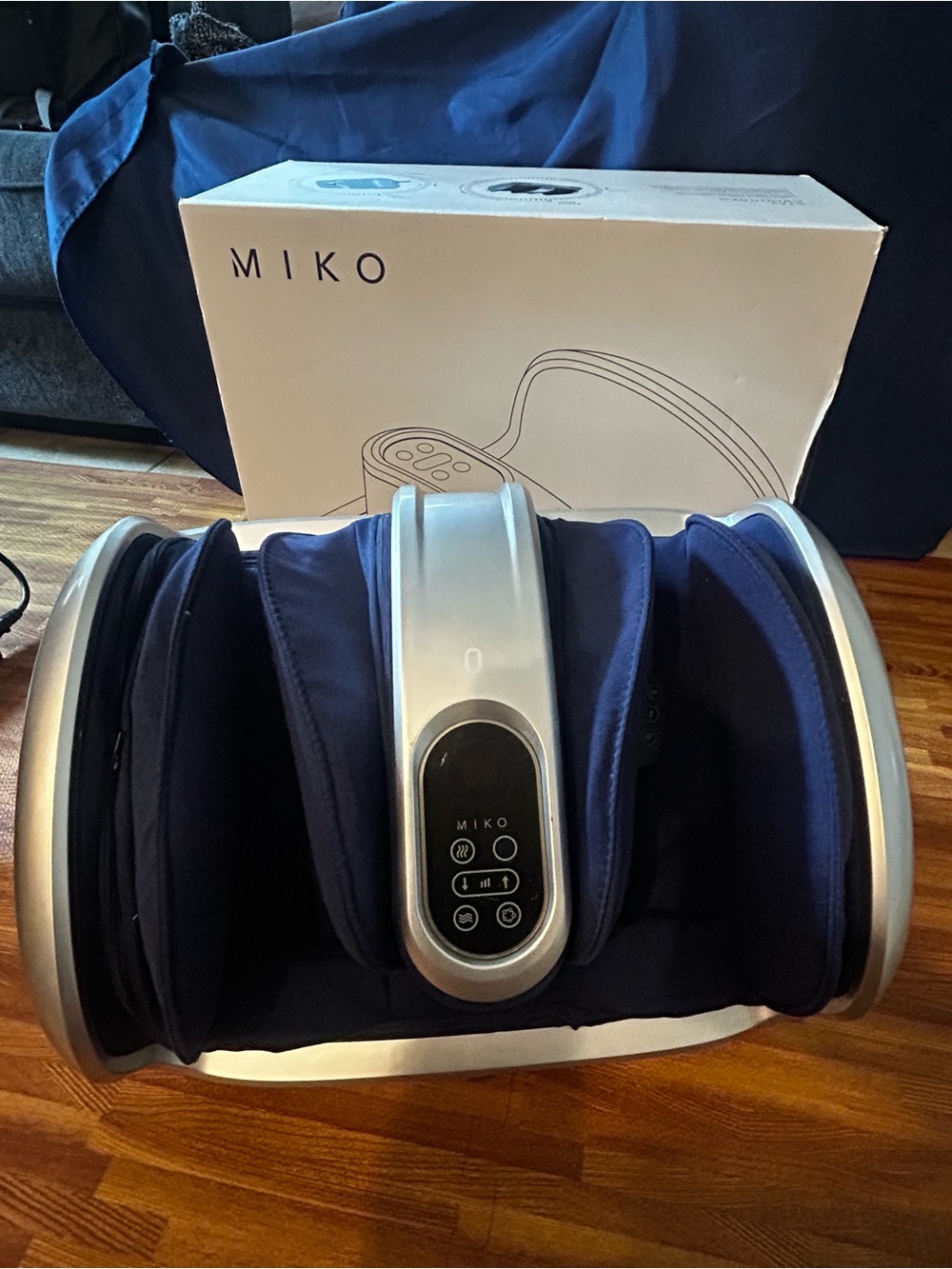 MIKO Foot and Calf Massager - Navy and Silver